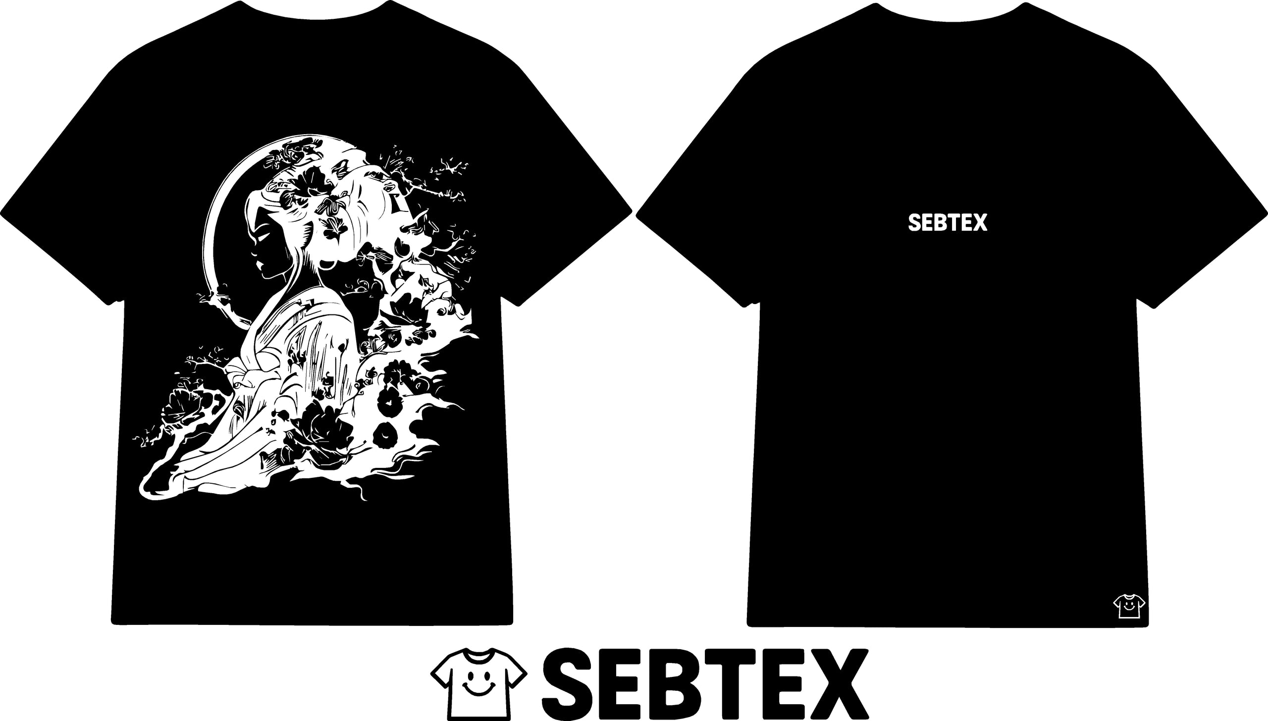 Kurzarm T-Shirt Moon Geisha Back Print
